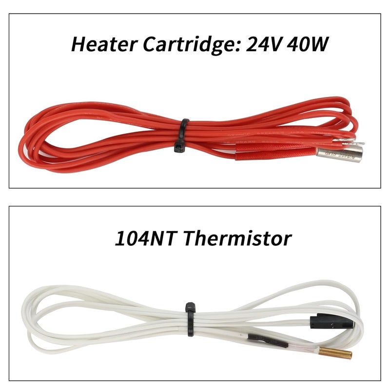 FYSETC Prus i3 Hotend MK3S+ J-Head Extruder Kit 24V 40W for 1.75mm Direct Filament Compatible with Prus i3 MK3/MK3S/MK3S+ and Other E3 V6 Remote Printhead Printer with Silicon Cover and 0.4mm Nozzle - Image 4
